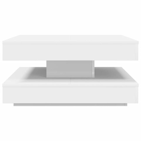 VidaXL Stolik kawowy obrotowy 360 stopni, biały, 70x70x34,5 cm