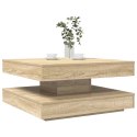 VidaXL Stolik kawowy obrotowy 360 stopni, dąb Sonoma, 70x70x34,5 cm