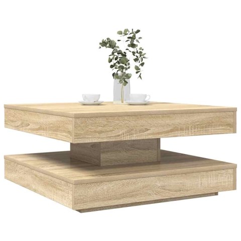 VidaXL Stolik kawowy obrotowy 360 stopni, dąb Sonoma, 70x70x34,5 cm