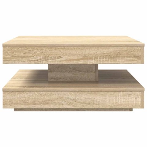 VidaXL Stolik kawowy obrotowy 360 stopni, dąb Sonoma, 70x70x34,5 cm