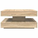 VidaXL Stolik kawowy obrotowy 360 stopni, dąb Sonoma, 70x70x34,5 cm
