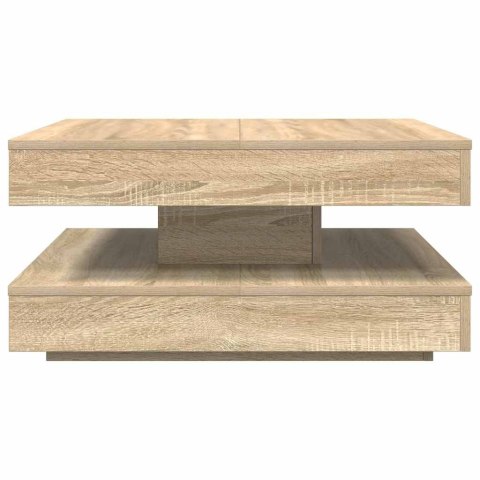 VidaXL Stolik kawowy obrotowy 360 stopni, dąb Sonoma, 70x70x34,5 cm