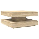 VidaXL Stolik kawowy obrotowy 360 stopni, dąb Sonoma, 70x70x34,5 cm