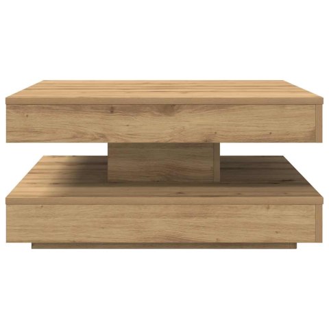 VidaXL Stolik kawowy obrotowy 360 stopni, dąb rzemieślniczy, 70x70x34,5 cm
