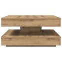 VidaXL Stolik kawowy obrotowy 360 stopni, dąb rzemieślniczy, 70x70x34,5 cm