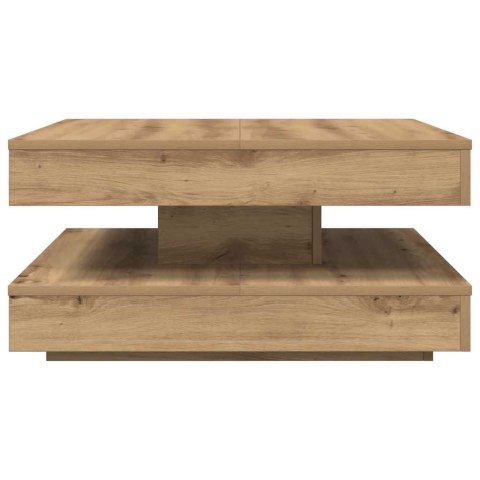 VidaXL Stolik kawowy obrotowy 360 stopni, dąb rzemieślniczy, 70x70x34,5 cm