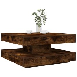 VidaXL Stolik kawowy obrotowy 360 stopni, dąb wędzony, 70x70x34,5 cm