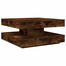 VidaXL Stolik kawowy obrotowy 360 stopni, dąb wędzony, 70x70x34,5 cm