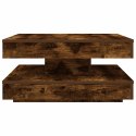 VidaXL Stolik kawowy obrotowy 360 stopni, dąb wędzony, 70x70x34,5 cm