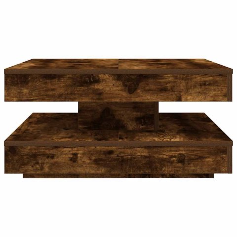 VidaXL Stolik kawowy obrotowy 360 stopni, dąb wędzony, 70x70x34,5 cm