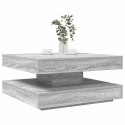 VidaXL Stolik kawowy obrotowy 360 stopni, szary Sonoma, 70x70x34,5 cm