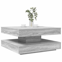 VidaXL Stolik kawowy obrotowy 360 stopni, szary Sonoma, 70x70x34,5 cm
