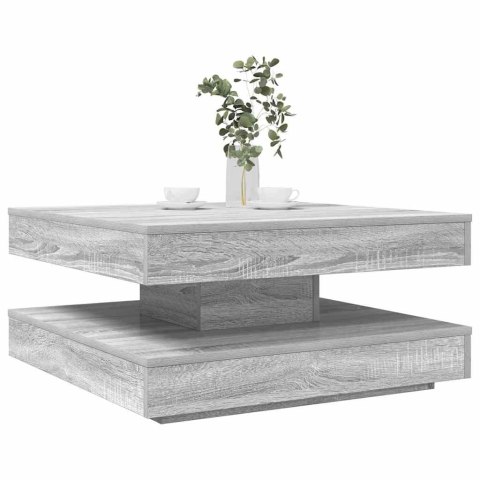 VidaXL Stolik kawowy obrotowy 360 stopni, szary Sonoma, 70x70x34,5 cm
