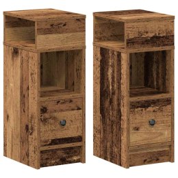 VidaXL Szafki nocne 2 szt. z szufladą Stare drewno 25x31x66 cm