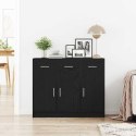 VidaXL Komoda Czarny Dąb 91x28x75 cm Drewno konstrukcyjne