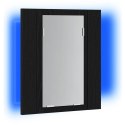 VidaXL Szafka łazienkowa z lustrem LED, czarny dąb, 40x12x45 cm, drewno konstrukcyjne