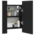 VidaXL Szafka łazienkowa z lustrem LED, czarny dąb, 40x12x45 cm, drewno konstrukcyjne