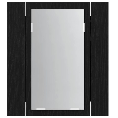 VidaXL Szafka łazienkowa z lustrem LED, czarny dąb, 40x12x45 cm, drewno konstrukcyjne