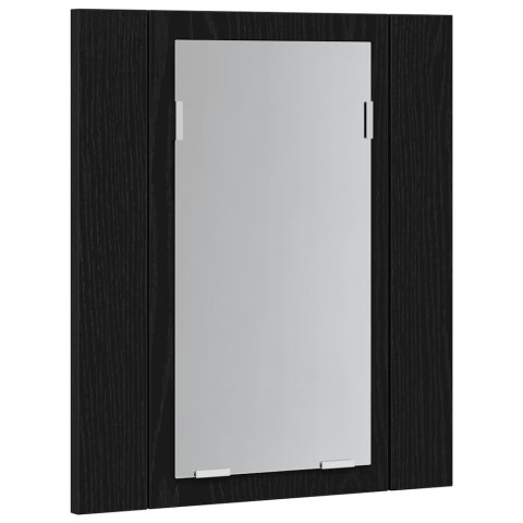 VidaXL Szafka łazienkowa z lustrem LED, czarny dąb, 40x12x45 cm, drewno konstrukcyjne