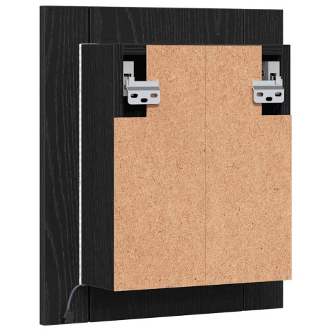 VidaXL Szafka łazienkowa z lustrem LED, czarny dąb, 40x12x45 cm, drewno konstrukcyjne