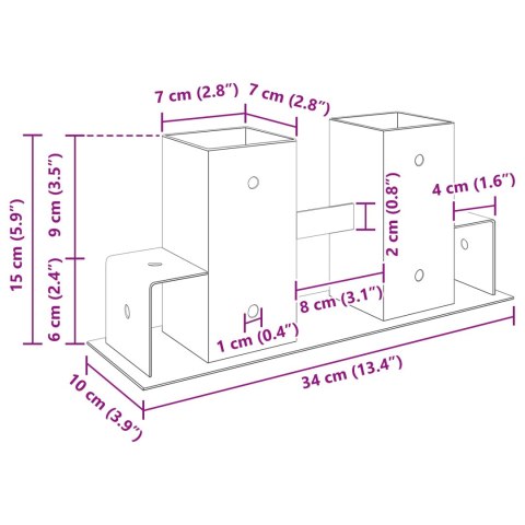 Pomoc w układaniu drewna kominkowego 12 pcs srebrny 34 x 10 x 15 cm