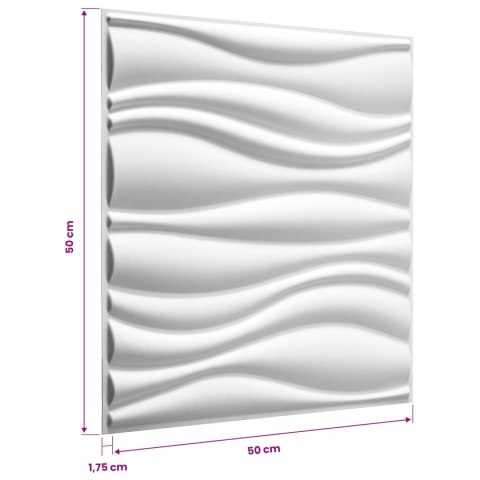Panele ścienne 12 pcs Biały 50 x 50 cm