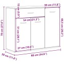 VidaXL Komoda Czarny Dąb 88x30x70 cm Drewno klejone