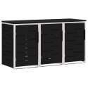 VidaXL Przechowywanie kosza na odpady Czarny 207 x 77,5 x 112,5 cm