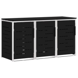 VidaXL Przechowywanie kosza na odpady Czarny 207 x 77,5 x 112,5 cm
