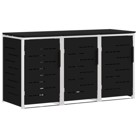 VidaXL Przechowywanie kosza na odpady Czarny 207 x 77,5 x 112,5 cm