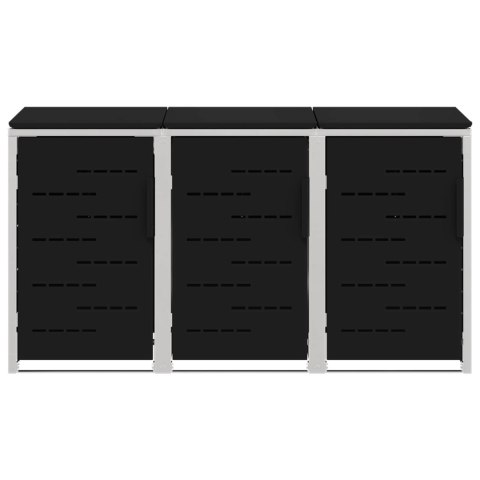 VidaXL Przechowywanie kosza na odpady Czarny 207 x 77,5 x 112,5 cm
