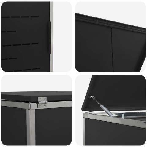 PRZECHOWYWANIE KOSZA NA ODPADY CZARNY 276X77,5X112,5CM