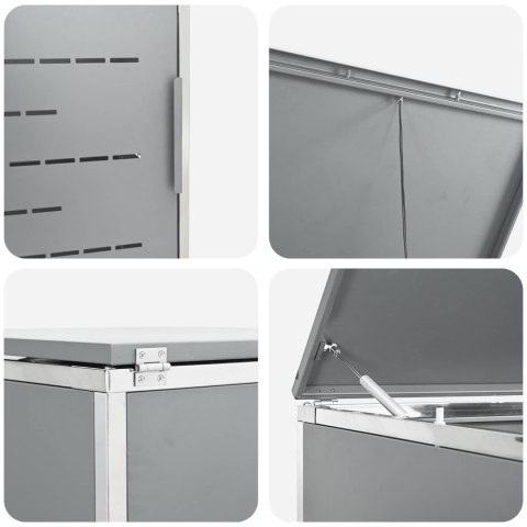 VidaXL Przechowywanie kosza na odpady Szary 138 x 77,5 x 112,5 cm