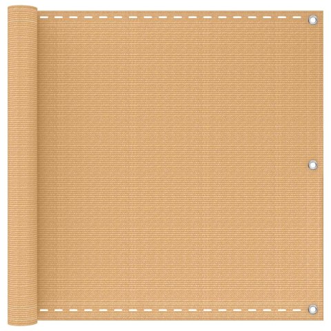 VidaXL Ekran balkonowy piaskowy 90 x 500 cm HDPE i aluminium