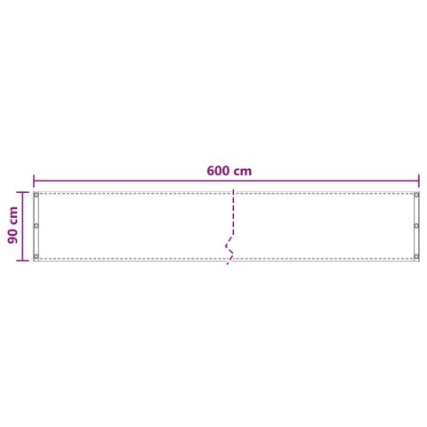 VidaXL Ekran balkonowy piaskowy 90 x 600 cm HDPE i aluminium