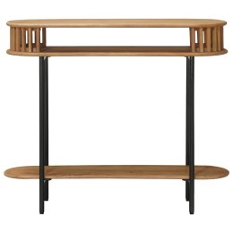 VidaXL Ręcznie robiony stolik końcowy Brąz teakowy 90 x 30 x 75 cm