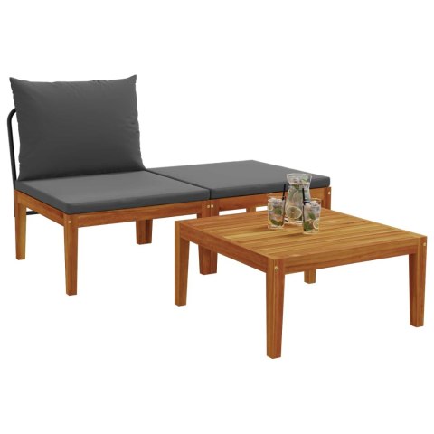 3 PCS ZESTAW WYPOCZYNKOWY LITE DREWNO AKACJI NATURALNY