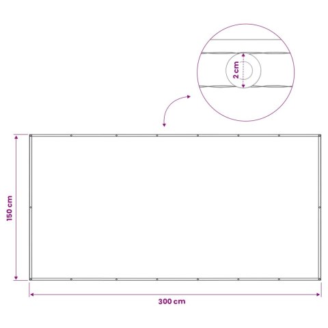 EKRAN PRYWATNOŚCI BALKONOWEJ 150X300CM TKANINA Z POWŁOKĄ PU