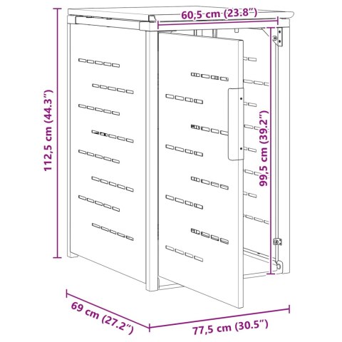 PRZECHOWYWANIE KOSZA NA ODPADY CZARNY 77,5X69X112,5CM