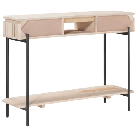 VidaXL Ręcznie robiony stolik końcowy Biały 100 x 30 x 76 cm