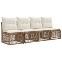 SOFA 4-OSOBOWA 4 PCS 4-LICZBA MIEJSC BEŻOWY POLIRATTAN