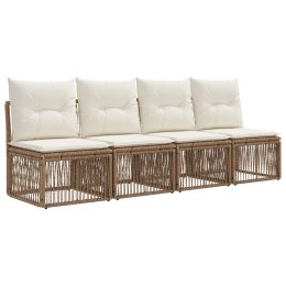 VidaXL Sofa 4-osobowa 4 pcs 4-Liczba miejsc Beżowy polirattan