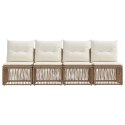 SOFA 4-OSOBOWA 4 PCS 4-LICZBA MIEJSC BEŻOWY POLIRATTAN
