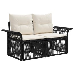 VidaXL Sofa Ogrodowa 2-Liczba miejsc Czarny polirattan