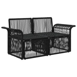 VidaXL Sofa Ogrodowa 2-Liczba miejsc Czarny polirattan