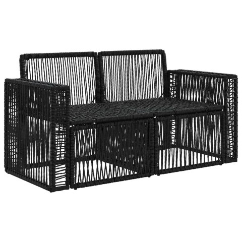 VidaXL Sofa Ogrodowa 2-Liczba miejsc Czarny polirattan