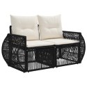 VidaXL Sofa Ogrodowa 2-Liczba miejsc Czarny polirattan