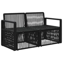 VidaXL Sofa Ogrodowa 2-Liczba miejsc Czarny polirattan
