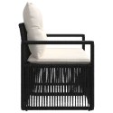 VidaXL Sofa Ogrodowa 2-Liczba miejsc Czarny polirattan