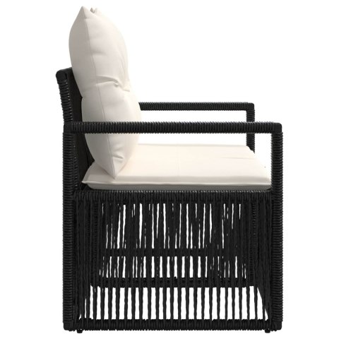 VidaXL Sofa Ogrodowa 2-Liczba miejsc Czarny polirattan